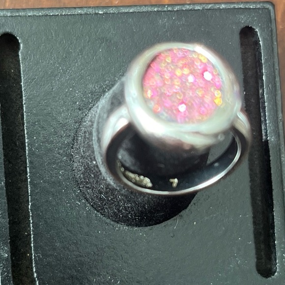 Lia Sophia Oval Ring Ablaze Purple Resin Druzy Sz 7 - Picture 6 of 6